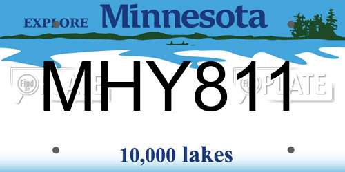 MHY811 Minnesota License Plate