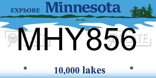 MHY856 Minnesota License Plate