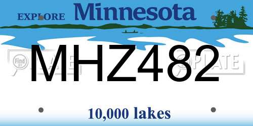 MHZ482 Minnesota License Plate