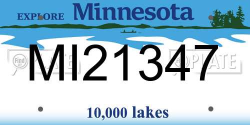 MI21347 Minnesota License Plate