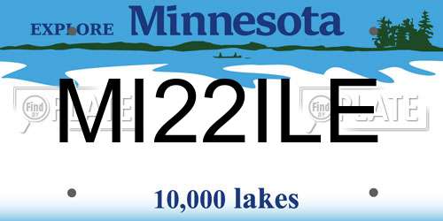 MI22ILE Minnesota License Plate