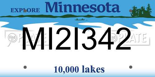 MI2I342 Minnesota License Plate