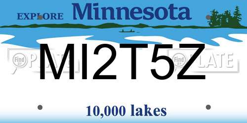 MI2T5Z Minnesota License Plate