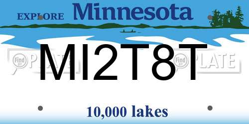 MI2T8T Minnesota License Plate