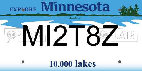 MI2T8Z Minnesota License Plate