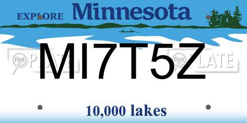 MI7T5Z Minnesota License Plate