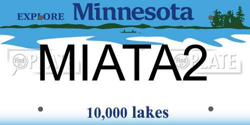MIATA2 Minnesota License Plate