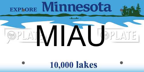MIAU Minnesota License Plate