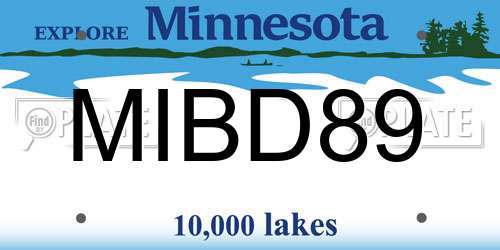 MIBD89 Minnesota License Plate