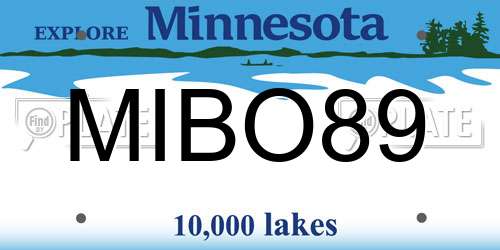 MIBO89 Minnesota License Plate