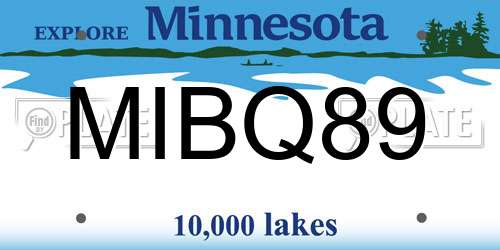 MIBQ89 Minnesota License Plate