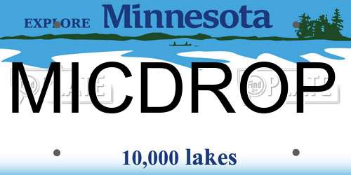 MICDROP Minnesota License Plate