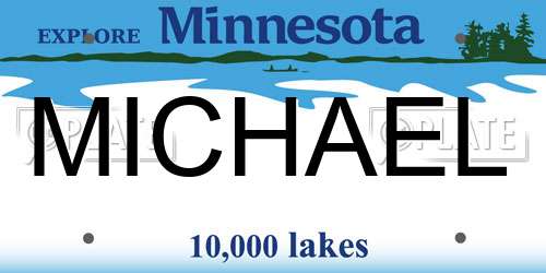 MICHAEL Minnesota License Plate