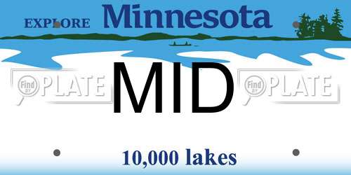 MID Minnesota License Plate