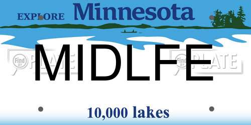 MIDLFE Minnesota License Plate