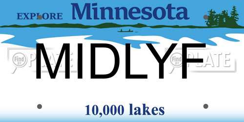 MIDLYF Minnesota License Plate