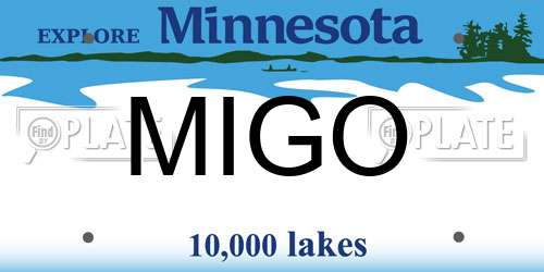 MIGO Minnesota License Plate