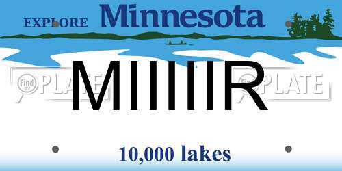 MIIIIIR Minnesota License Plate