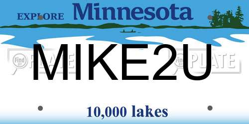 MIKE2U Minnesota License Plate