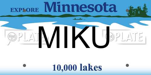 MIKU Minnesota License Plate