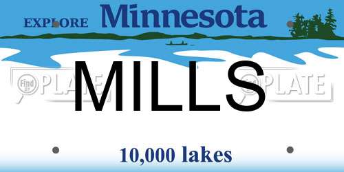 MILLS Minnesota License Plate