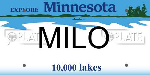 MILO Minnesota License Plate