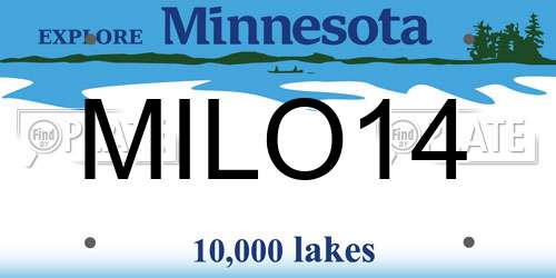 MILO14 Minnesota License Plate