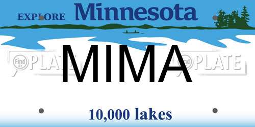 MIMA Minnesota License Plate