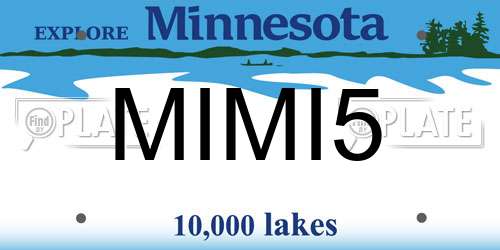 MIMI5 Minnesota License Plate