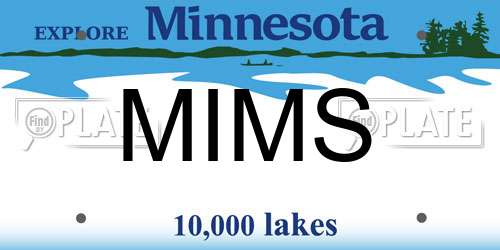 MIMS Minnesota License Plate