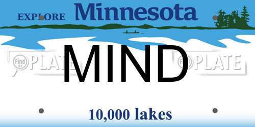 MIND Minnesota License Plate