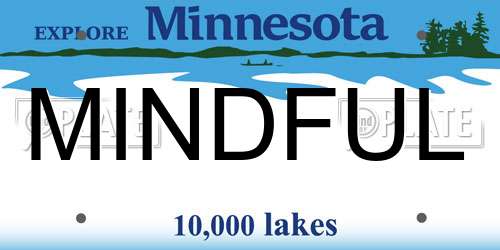 MINDFUL Minnesota License Plate