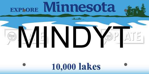 MINDYT Minnesota License Plate