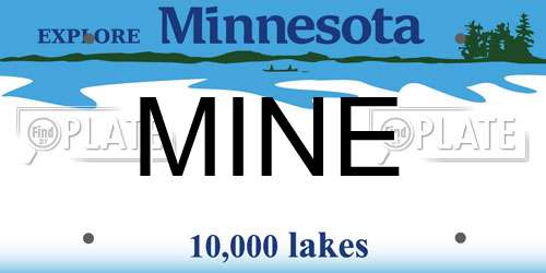 MINE Minnesota License Plate
