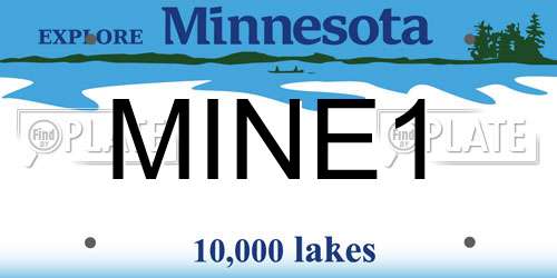 MINE1 Minnesota License Plate