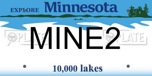 MINE2 Minnesota License Plate