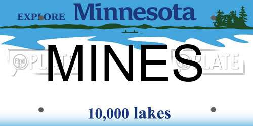 MINES Minnesota License Plate