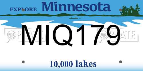 MIQ179 Minnesota License Plate