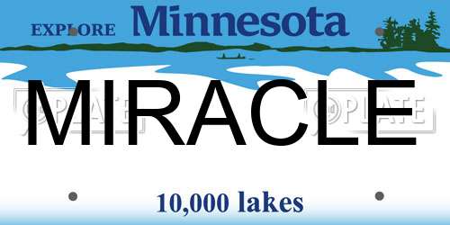 MIRACLE Minnesota License Plate