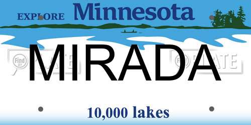 MIRADA Minnesota License Plate
