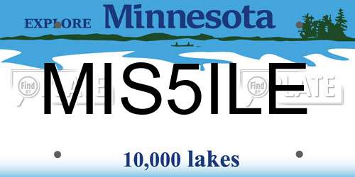 MIS5ILE Minnesota License Plate