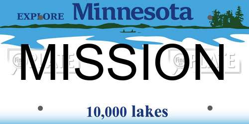 MISSION Minnesota License Plate