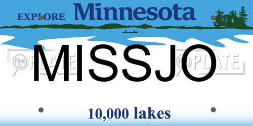 MISSJO Minnesota License Plate