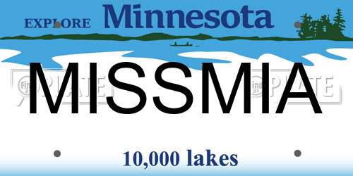 MISSMIA Minnesota License Plate