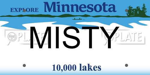 MISTY Minnesota License Plate
