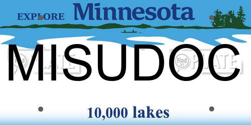 MISUDOC Minnesota License Plate