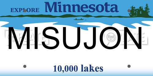 MISUJON Minnesota License Plate