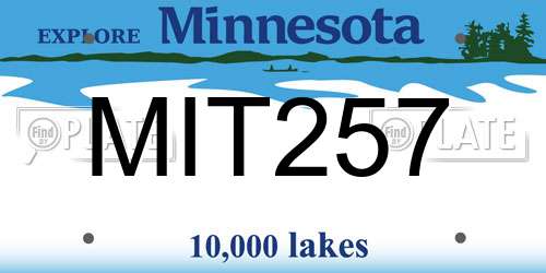 MIT257 Minnesota License Plate