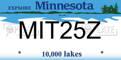 MIT25Z Minnesota License Plate