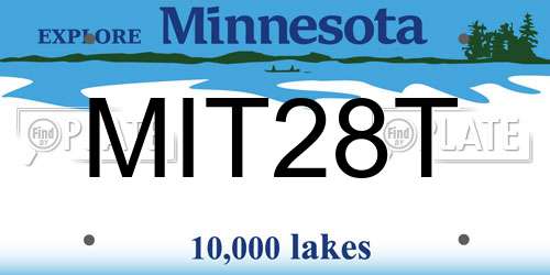 MIT28T Minnesota License Plate